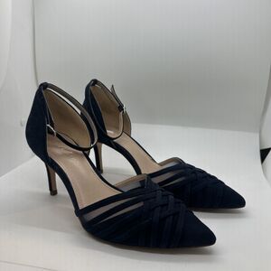 Essex Lane Women's Shoes Blue Suede Heels Blue Size 6 1/2 M EL-REVINA